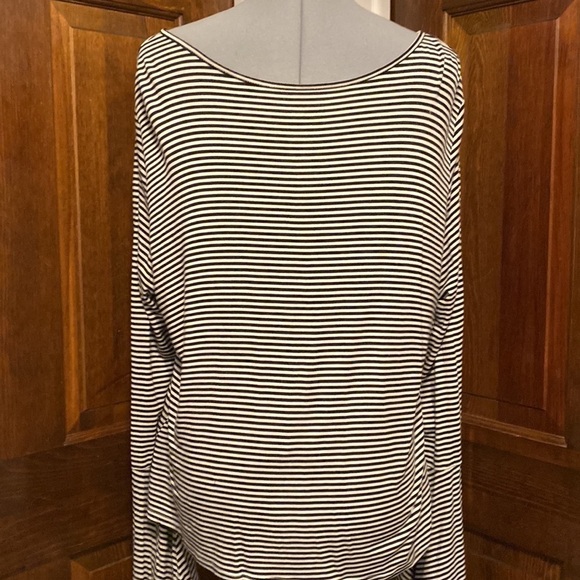 Arizona Jean Co. Long Sleeve Striped Knotted Tie Bottom Bell Cuffs Top - Picture 5 of 7